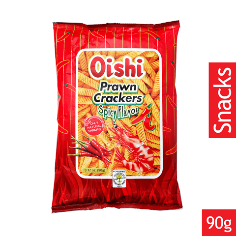 Oishi Prawn Crackers Spicy Flavor 90g - Big - Pinoyhyper