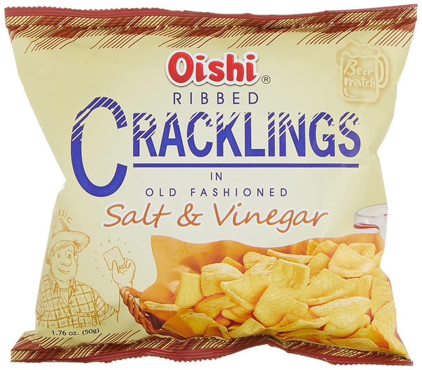 Oishi Ribbed Cracklings Salt & Vinegar 50g - Pinoyhyper