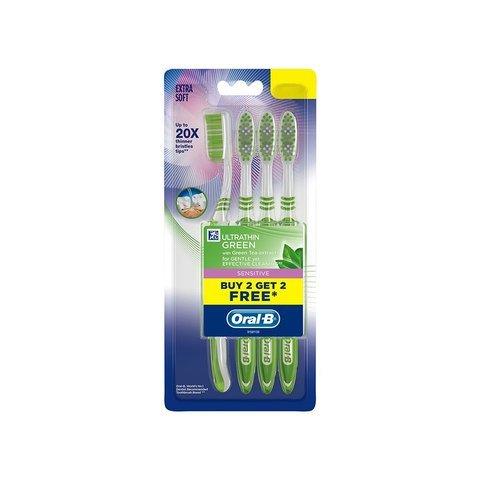 Oral B Ultrathin Green Extra Soft Toothbrush - Sensitive (Buy 2 Get 2 Free) - Pinoyhyper