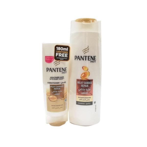 Pantene Pro-V Milky Damage Repair Shampoo 400ml + Conditioner 180ml - Pinoyhyper