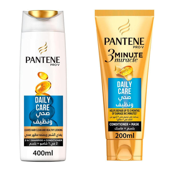 Pantene Shampoo Pro-V Daily Care 400ml + 3 Minute Miracle 200ml - Pinoyhyper