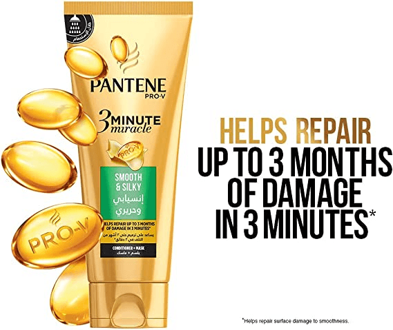 Pantene Shampoo Pro-V Smooth & Silky 400ml + 3 Minute Miracle Conditioner 200ml - Pinoyhyper