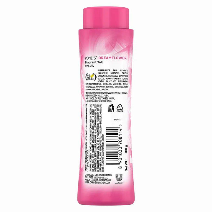 Ponds Dreamflower Fragrant Pink Lily Talcum Powder - 100 gm - Pinoyhyper