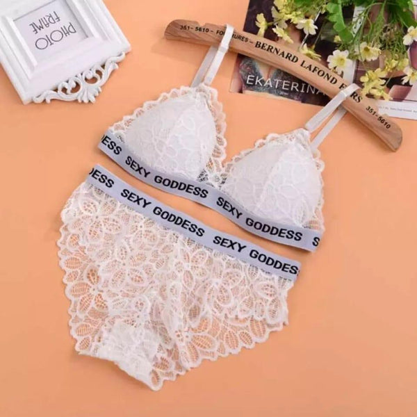 Qianweiyi Bra and Panty Set White Free Size - Pinoyhyper