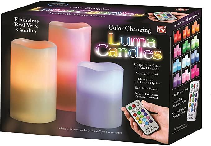 Real Wax Flameless Candles with Remote Control Timer, 3 Candle Set, Vanilla - Pinoyhyper