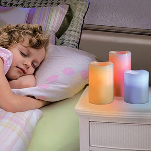 Real Wax Flameless Candles with Remote Control Timer, 3 Candle Set, Vanilla - Pinoyhyper