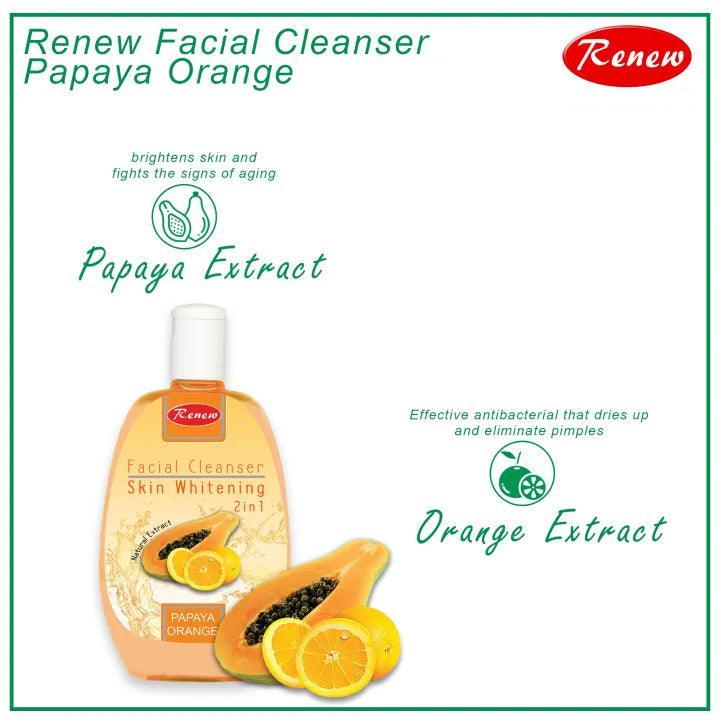 Renew Facial Cleanser Papaya Orange 2 in 1 - 250ml - Pinoyhyper