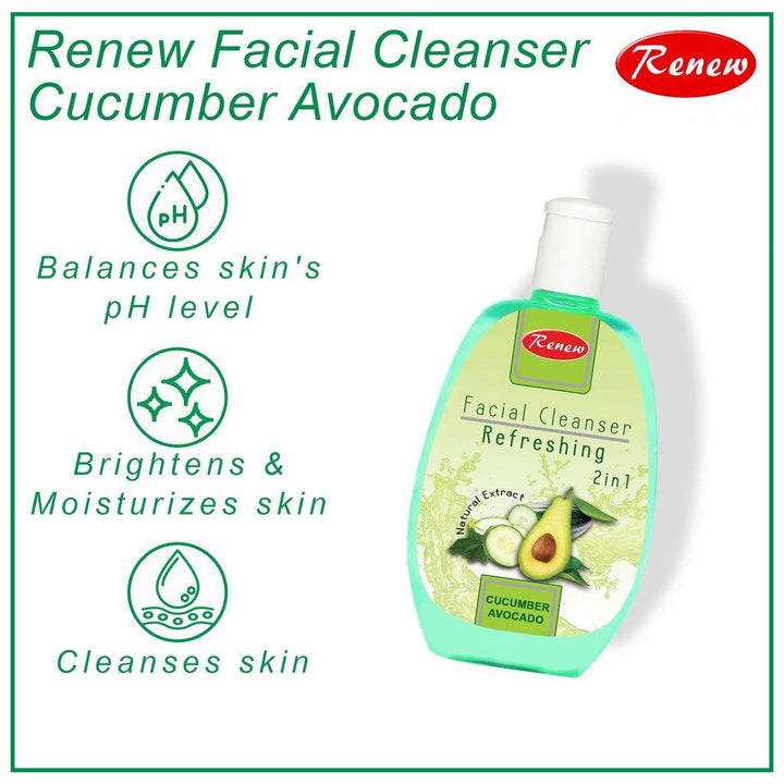 Renew Facial Cleanser Refreshing 2in1 Cucumber Avocado - 250ml - Pinoyhyper