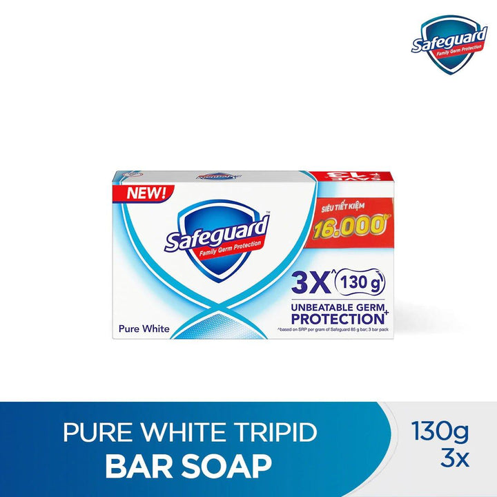 Safeguard Pure White Bar Soap 3 x 130g - Pinoyhyper
