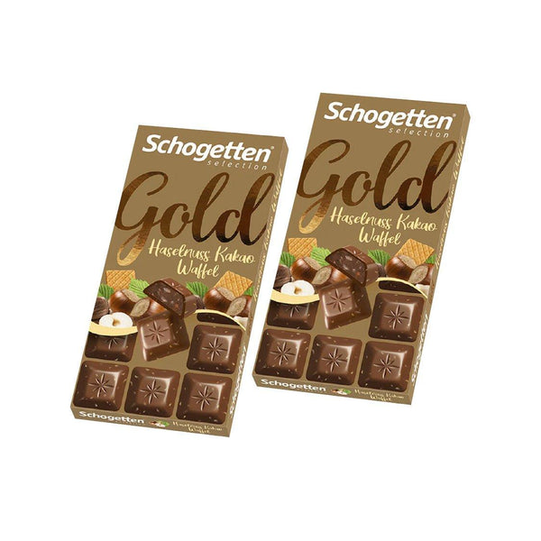Schogtten Gold Hazelnut Cocoa Wafer - 100g × 2 Pcs - Pinoyhyper