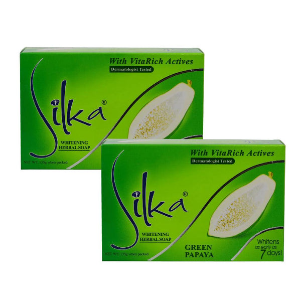 Silka Green Papaya Whitening Soap 135gm x 2 Pcs