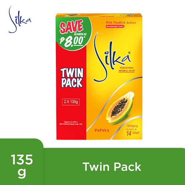 Silka Skin Whitening Soap Papaya Twin Pack - 2 x 135g - Pinoyhyper