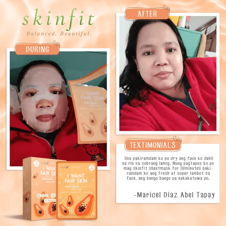 Skinfit I Want Fair Skin WHITENING Sheet Mask - 21g - Pinoyhyper