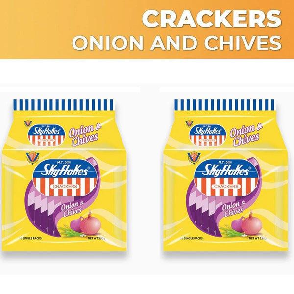 Skyflakes Crackers Onion & Chives Flavor 10×25g - 250g (1+1)Offer - Pinoyhyper