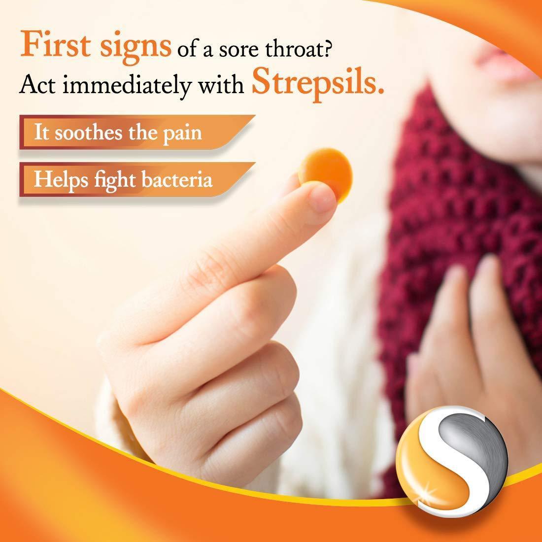 Strepsils Medicated Throat Lozenges - Orange Candy - 5 Pcs - Pinoyhyper