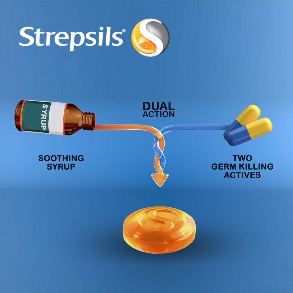 Strepsils Medicated Throat Lozenges - Orange Candy - 5 Pcs - Pinoyhyper