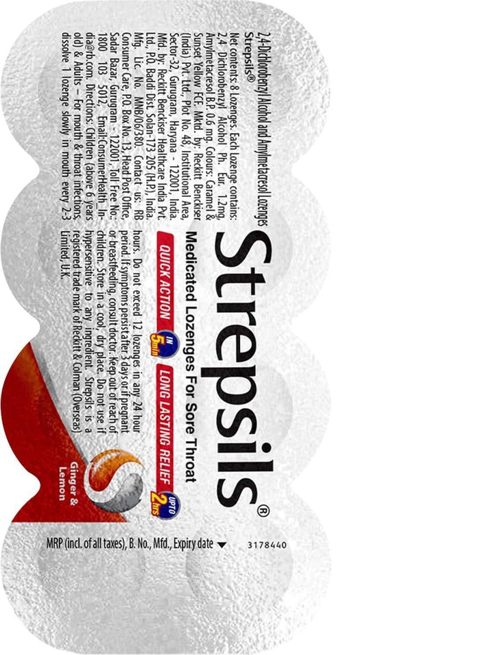 Strepsils Medicated Throat Lozenges - Orange Candy - 8 Pcs - Pinoyhyper