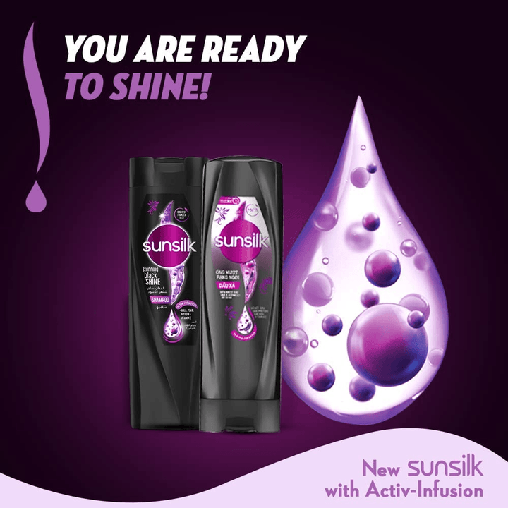 Sunsilk New Activ Infusion Stunning Black Shine Shampoo - 400ml - Pinoyhyper