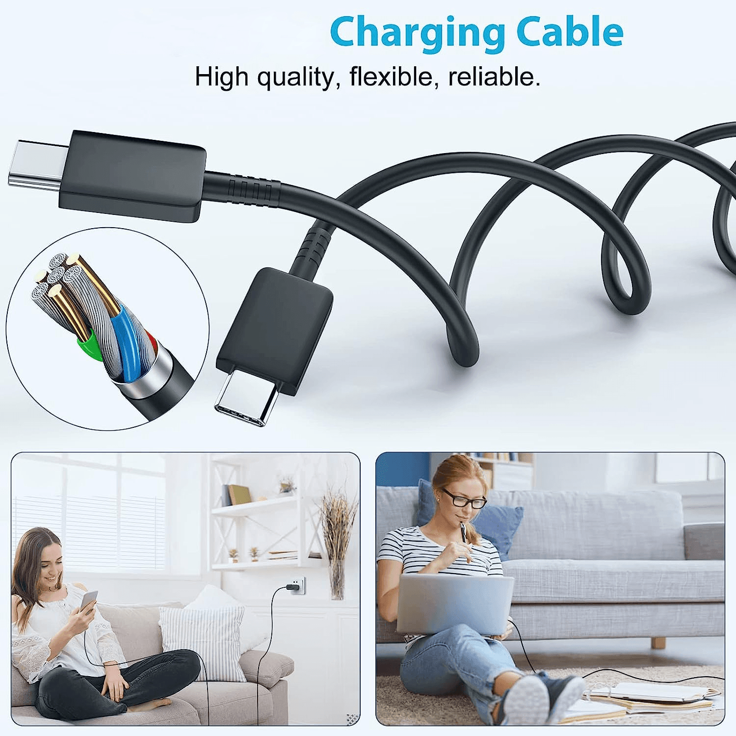 Super Fast 45W Charging Travel Adapter Type-C To Type-C (Black) - Pinoyhyper
