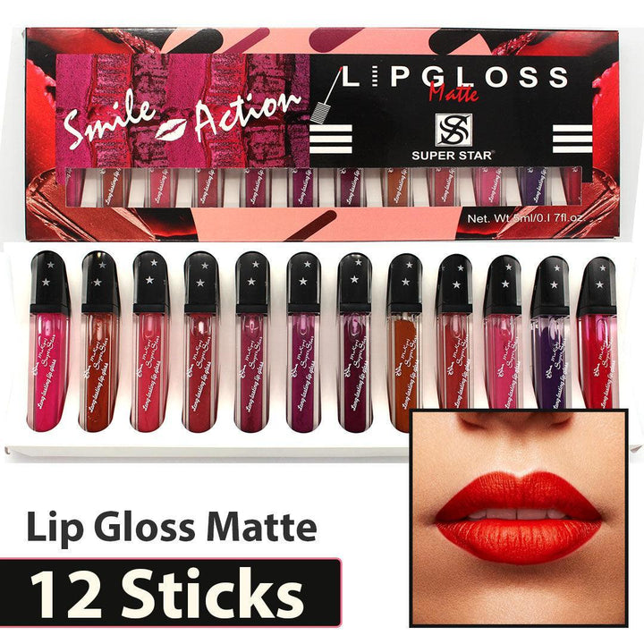 Super Star Lip Gloss Matte Set – Pack of 12pcs - Pinoyhyper