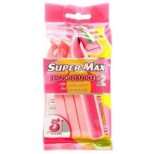 SuperMax Ladies Long Handle Razor, Pack of 5 - Pinoyhyper