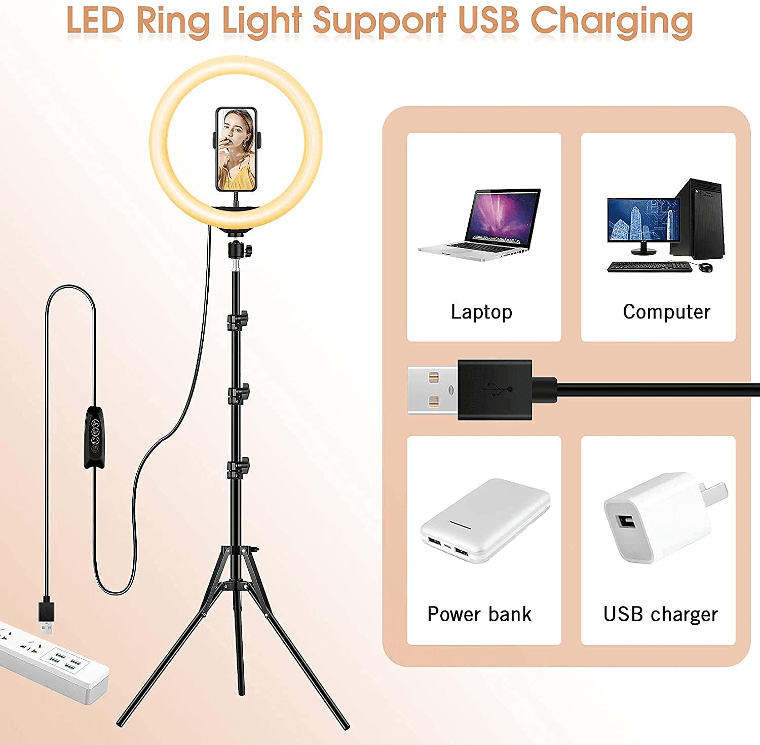 Tchibo LED Ring Light With Stand Make Face & Eye In Beauty - Selfie Light - Pinoyhyper