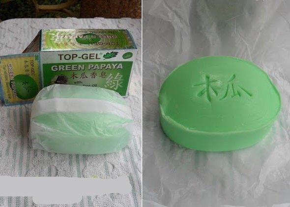 TOP-GEL Green Papaya The HERBAL Bleaching Soap - 145g - Pinoyhyper