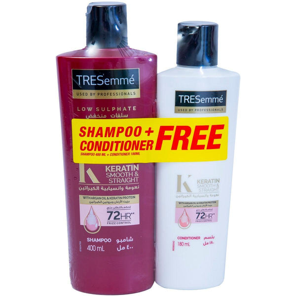 Tresemme Smooth &amp; Straight Keratin Shampoo 400ml + Conditioner 180ml - Pinoyhyper