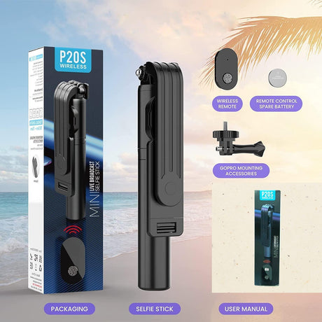 Tripod & Mini Live BroadCast Wireless Selfie Stick - P20S - Pinoyhyper