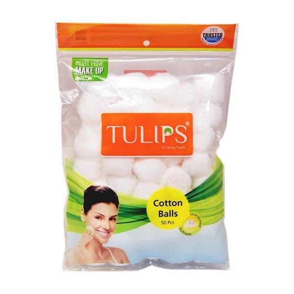 Tulips Cotton Balls - White 50 Pcs - Pinoyhyper