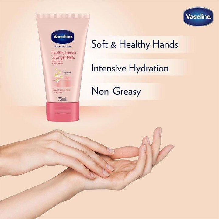 Vaseline Healthy Hands + Stronger Nails with Keratin Hand Cream - 75 ml - Pinoyhyper