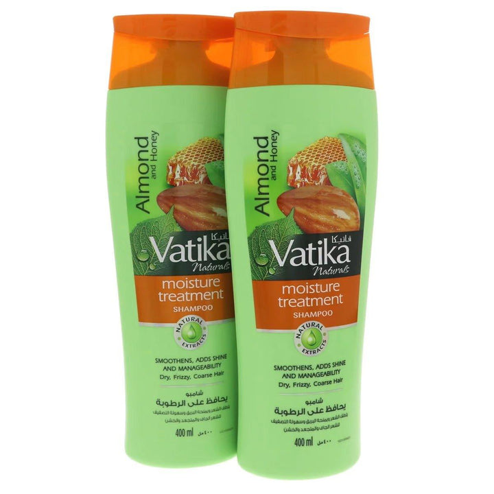Vatika Almond & Honey Moisture Treatment Shampoo With Nourishing Vatika Oils For Dry and Frizzy hair 2 x 400ml - Pinoyhyper