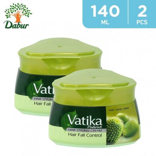 Vatika Hair Fall Control Styling Hair Cream 2 X 140ml Value Pack - Pinoyhyper