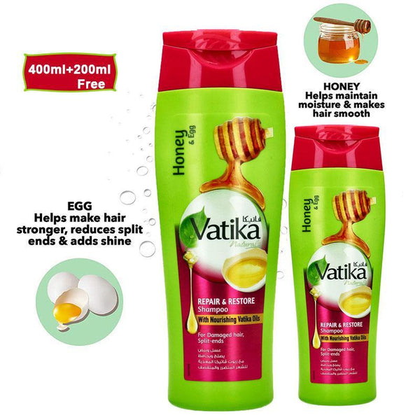 Vatika Honey & Egg Shampoo 400ml + 200ml Free - Pinoyhyper