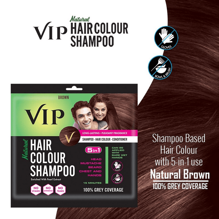 VIP Hair Colour Shampoo Brown - 20ml - Pinoyhyper