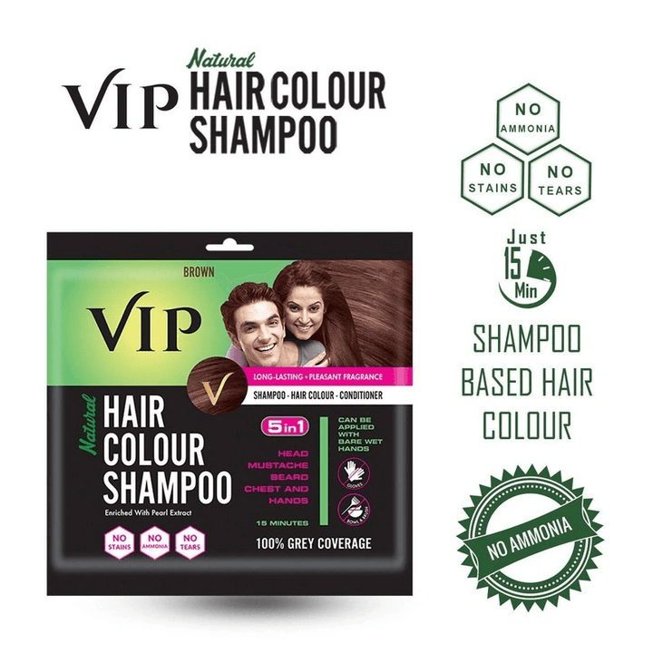 VIP Hair Colour Shampoo Brown - 20ml - Pinoyhyper