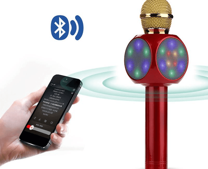 Wireless Bluetooth Microphone Karaoke With LED Light WS-1816 - Pinoyhyper