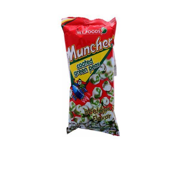 WL Foods Muncher Coated Green Peas Spicy Beef flavor 70gm - Pinoyhyper