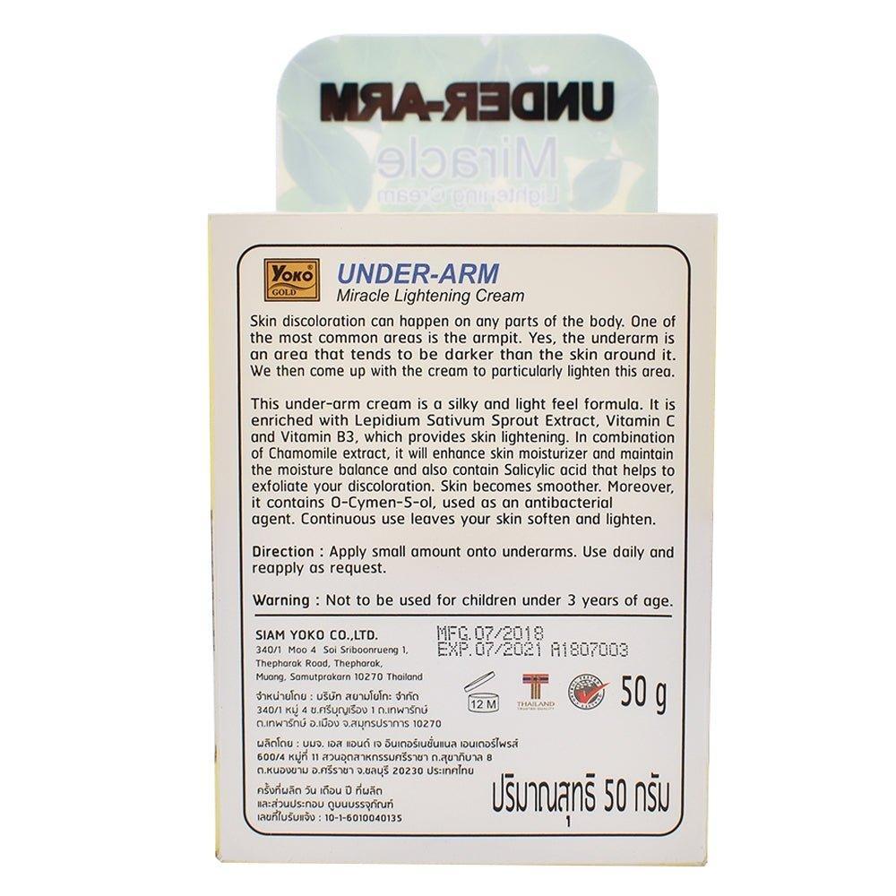 Yoko Underarm Miracle Lightening Cream 50gm - Pinoyhyper